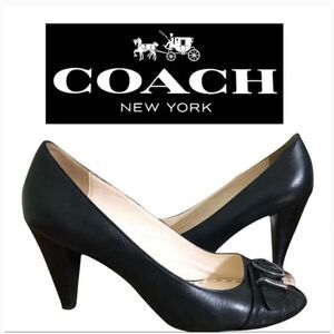 Coach Tatiana Peep Toe Black Heels